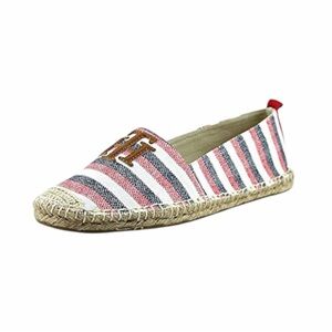 Tommy Hilfiger Striped Canvas TH Logo Espadrille Shoes. Size 8.